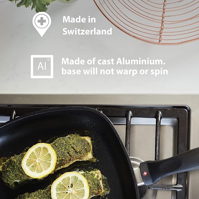 Swiss Diamond Pots and Pans Set Non Stick Nonstick Cookware Set Diamond Enforced Aluminum Non Stick Pots and Pan Set with Ergonomic Handles Dishwasher and Oven Safe 10 Pieces Grey