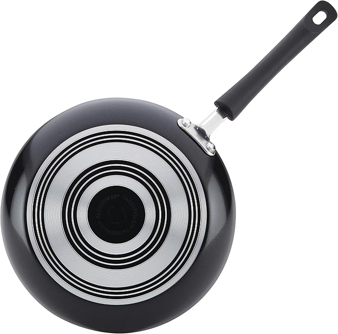 12-Piece Black Non-Stick Pots and Pans Set with Cooking Utensils Dishwasher Safe Aluminum Cookware Even Heating for Various Kitchen Needs
