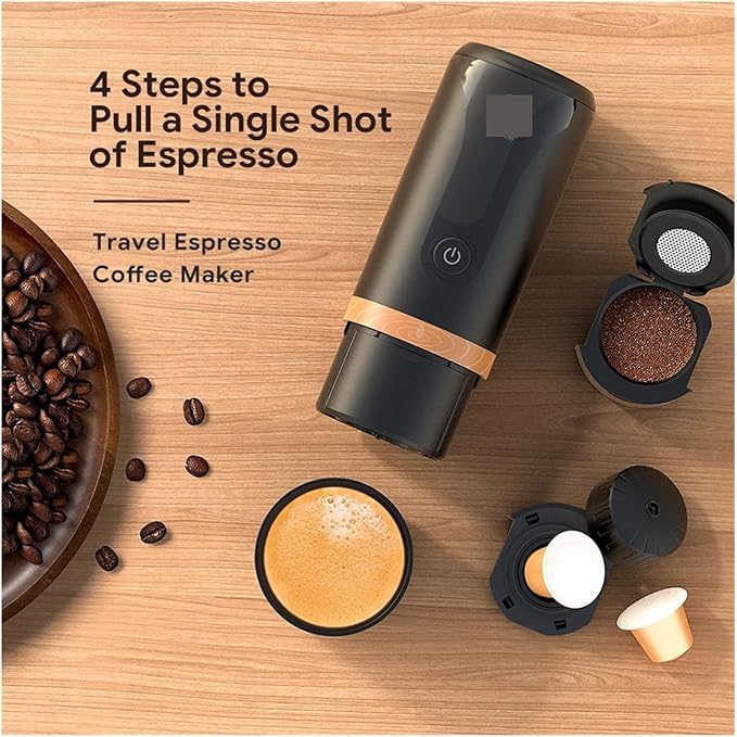 Electric Coffee Machine USB Charging Stainless Steel Express Maker Portable Mini Automatic Cleaning For Home Office