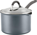 Circulon A1 Series with ScratchDefense Technology Nonstick Induction Straining Sauce Pan with Lid 3 Quart Aluminum Graphite
