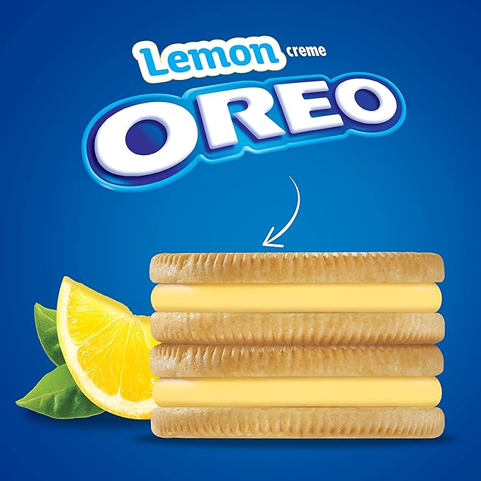 OREO Lemon Creme Sandwich Cookies Family Size 12 - 20 oz Packs