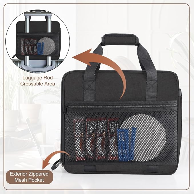 Portable Carrying Coffee Maker Travel Bag Match for Keurig K-Mini/K-Mini Plus/K-Express Single Serve Coffee Machine Travel Bag with Padded Shoulder Straps Includes Multiple Storage Bags Black