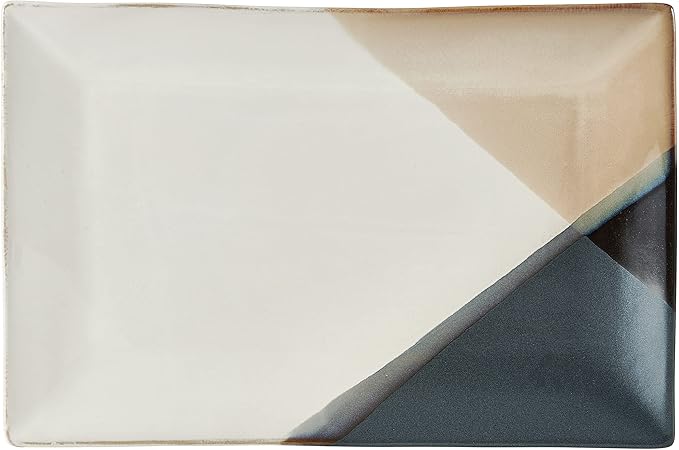 Gourmet Basics by Mikasa Caden Rectangular Serving Platter 13.75 Inch Multicolored