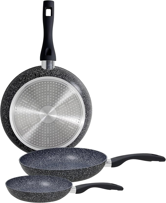 Tognana Black Gemstone 3-Piece Aluminium Pan Set 20/24/28 cm Black