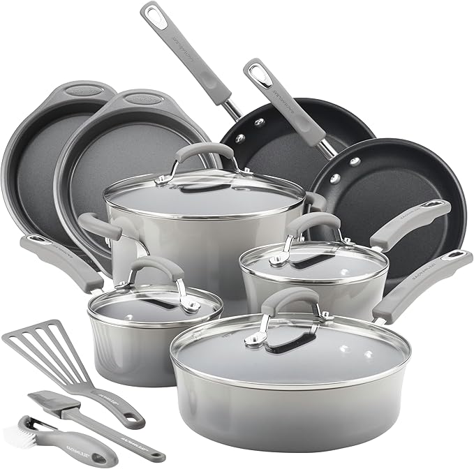15-Piece Classic Brights Nonstick Cookware Set