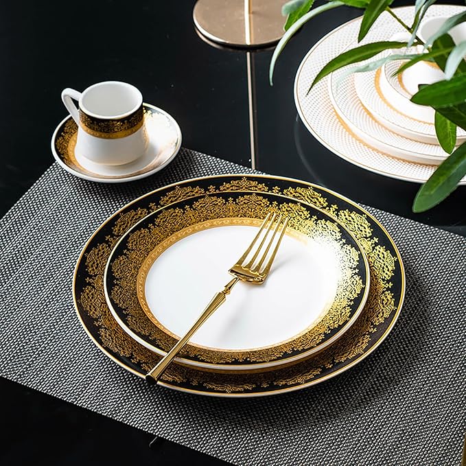tableware set bone china dinnerware set 24-piece dinnerware set for 6 dinner plate set round plates cups and plates sets for kitchen dishwasher safe round plates dinnerware sets