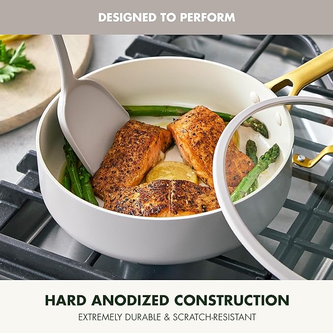 GreenPan Nonstick Reserve Pro 10 Piece Cookware Set NSF Certified Ceramic Hard Anodized PFAS-Free Pots &amp Pans Set with Lids Stainless Steel Handles Oven &amp Dishwasher Safe Oyster Gray