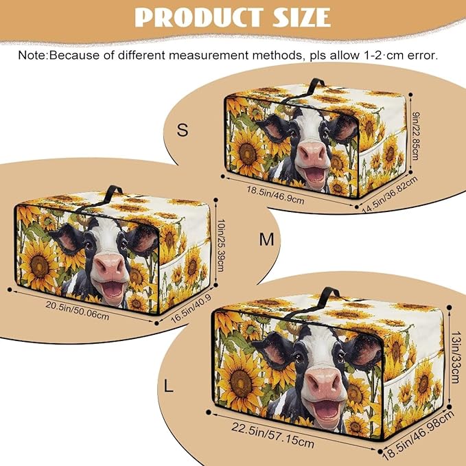 Doojoayie Small Appliance Covers Sunflower &amp Cow Toaster Oven Cover 4 Slice Kitchen Appliance Dust Protector 18.5x14.5x 9 Compatible with Toaster/Bread Machine