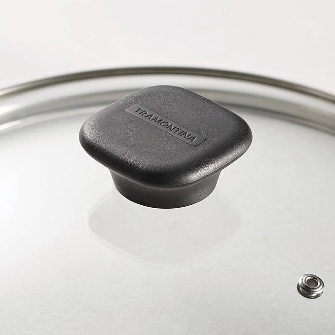 Tramontina Sicilia 1.25-Quart Small Non Stick Sauce Pan with Glass Lid Aluminum Nonstick Saucepan (Raspberry)