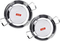 Sumeet Stainless Steel Encapsulated Bottom Induction and Gas Stove Friendly Kadhai - Set of 2 (Size No.11 and 12 1.5 L and 1.9 L)