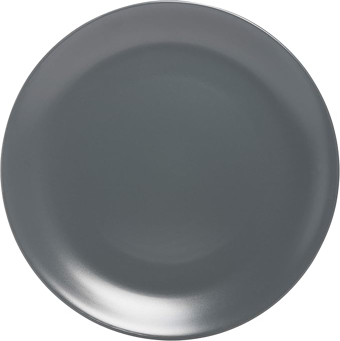 10 Strawberry Street Wazee Matte Coupe Dinnerware Set 16 pc Charcoal Gray