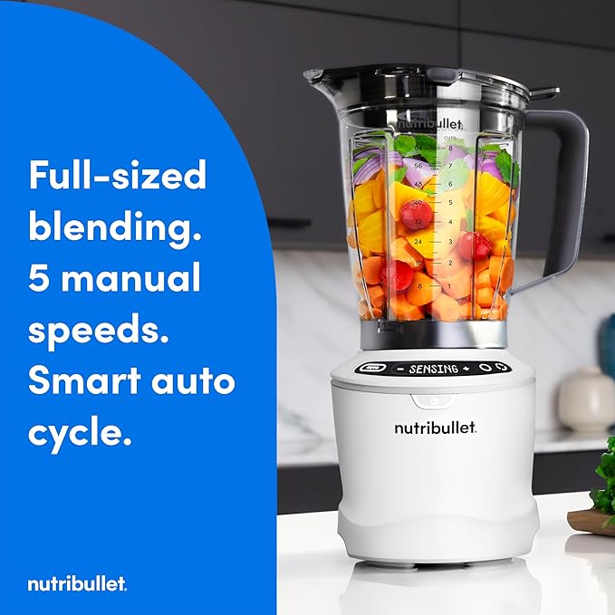 nutribullet SmartSense 5-speed full-size blender 1400 Watt- Matte White