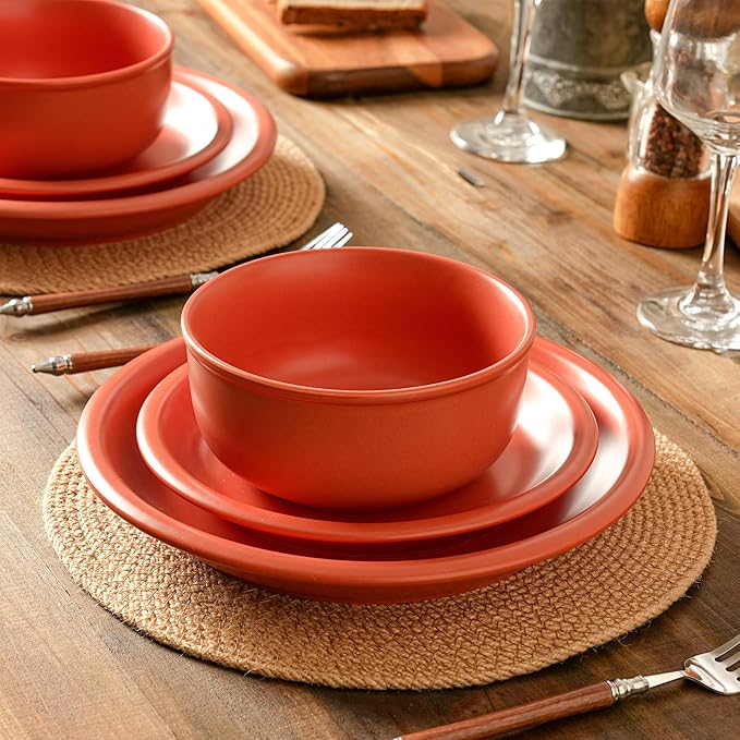 30 OZ Cereal Bowl 6 Inch Ceramic Bowls Sets for 4 Suitable for Breakfast Soups Ramen Pho Udon and Ssoba Dishwasher &amp Microwave Safe Handcrafted Bowls Sets Terracotta Red