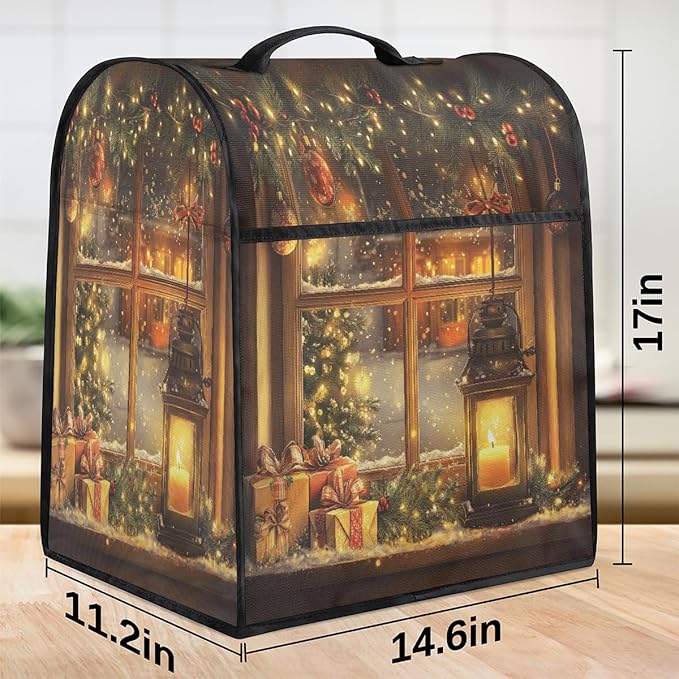 cfpolar Kitchen Aid Mixer Cover Compatible with 6-8 Quarts Christmas Tree Xmas Balls Stand Mixer Cover Kitchen Aid Mixers Accessories Appliance Organizer Bag Dust Covers with Zipper Pocket