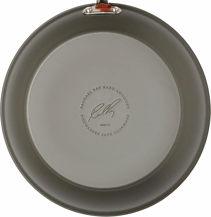 Rachael Ray - 87630 Rachael Ray Cucina Hard Anodized Nonstick Cookware Pots and Pans Set 12 Piece Gray with Red Handles