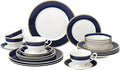 HOMEHUT 24 Piece Dinnerware Set-Bone China - Elegant Navy and Gold Design Lightweight Yet Durable Perfect for Formal Dining and Entertaining Guests Service for 4 people