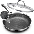 Non Stick Frying Pans 12 inch Hybrid Improved Version Frying Pans Nonstick with Lidnon stick Stainless Steel Skillets Dishwasher and Oven-Safe Chef Pan PFOA Free Cookware