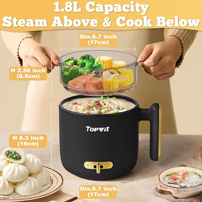 TOPWIT 1.2L Mini Rice Cooker &amp 1.8L Electric Pot