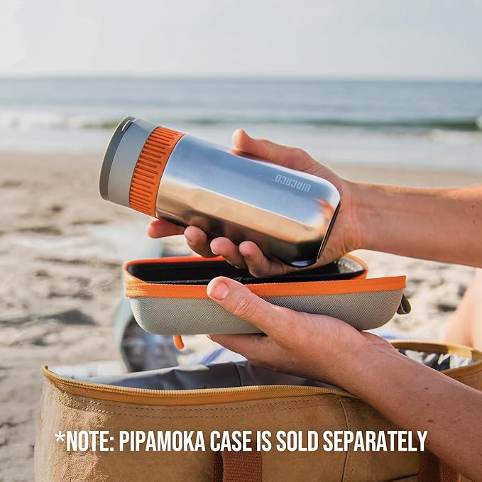 WACACO Pipamoka Portable Coffee Maker with Protective Case Bundle - Drip-Free Travel Coffee Brewer for Home &amp Outdoor Use