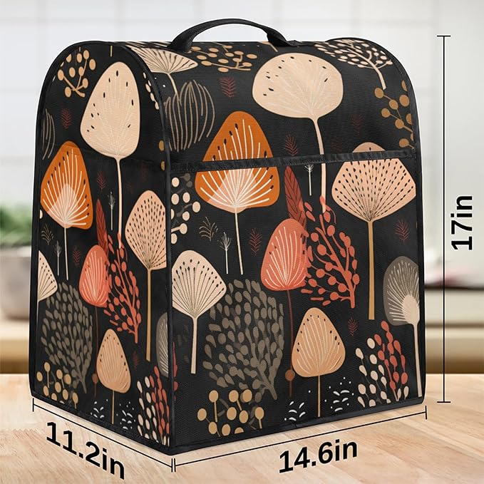 cfpolar Kitchen Aid Mixer Cover Compatible with 6-8 Quarts Abstract Geometric Leaves Stand Mixer Cover Kitchen Aid Mixers Accessories Appliance Organizer Bag Dust Covers with Zipper Pocket
