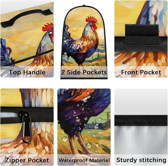 cfpolar Kitchen Aid Mixer Cover Compatible with 6-8 Quarts Starry Sky Cock Flower Stand Mixer Cover Kitchen Aid Mixers Accessories Appliance Organizer Bag Dust Covers with Zipper Pocket