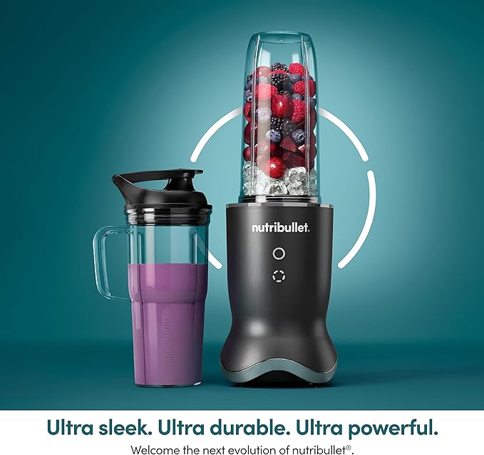 nutribullet Ultra Personal Blender NB50500 32 oz Gray &amp 4-pack Metal Straws