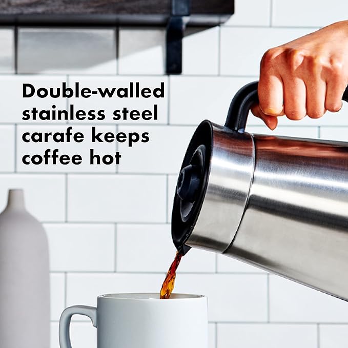 OXO Brew 9 Cup Stainless Steel Coffee Maker &amp BREW Descaling Solution - 14 Fluid Ounce Bottle