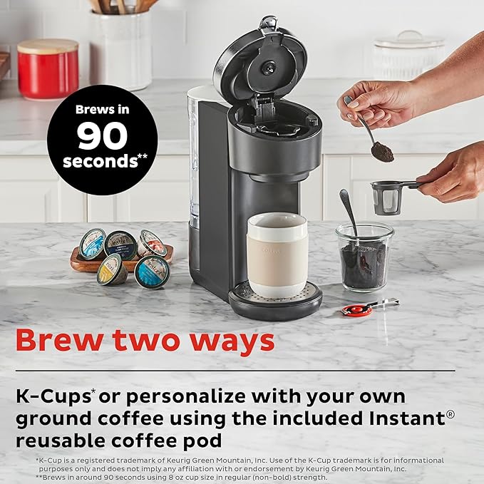 Instant Solo WIFI Connect Single Serve Coffee Maker From the Makers of Instant Pot Coffee Brewer Includes Reusable Coffee Pod &amp Bold Setting Brew 8 to 12oz. 40oz. Water Reservoir Black