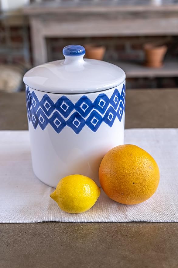 VIETRI Viva Santorini Collection Italian Dinnerware Sets (Diamond Large Canister)