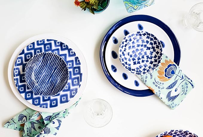 VIETRI Santorini Blue Pasta Bowls
