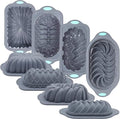 Tongjude 4 Piece Silicone Loaf Pan for Baking Non-Stick Kitchen Oven Bread Pan Perfect for Banana Bread Sandwich Pound Cake and Meatloaf 6 Cups Grey