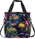 Ocean Fish Travel Coffee Maker Carrying Bag Large Organizer Storage Tote Bag Insulated Reusable Cooler Grocery Bags