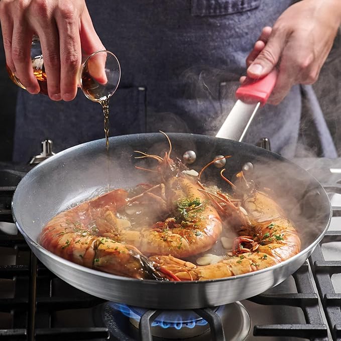 Tramontina Professional 12-Inch Ceramic Non Stick Large Frying Pan Heavy-Gauge Aluminum Skillet with Ceramic Nonstick Coating Dishwasher and Oven Safe Gray