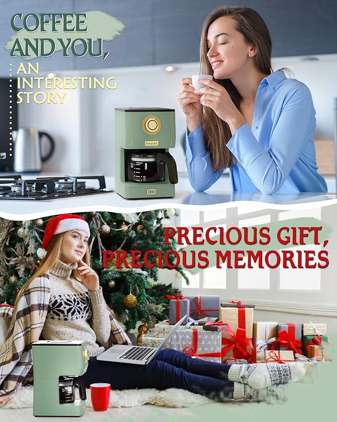 Amaste Coffee Maker 25 Oz Drip Coffee Machine Set