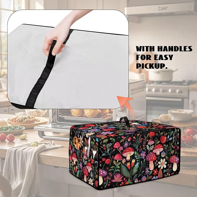 Doojoayie Mushroom Toaster Cover 4 Slice Bread Making Machine Dustproof Protector Dust-proof Appliance Covers for Toaster/Small Appliance/Air Fryer