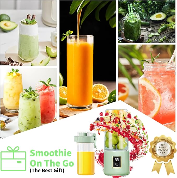 Portable Blender Mini Blendersmall blender for smoothies 12 Blades Perfect for Blending Small Convenient Multifunctional with Digital Touch Screen Suitable for Family Travel
