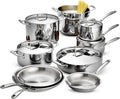 Tramontina 80116/568DS Stainless Steel Tri-Ply Clad Cookware Set 14-Piece Made in China