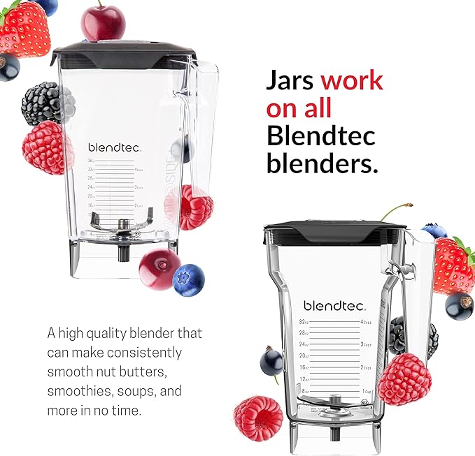 Blendtec Classic 575 Blender 90 oz WildSide+ and 75 oz FourSide Blender Jar Bundle - Black