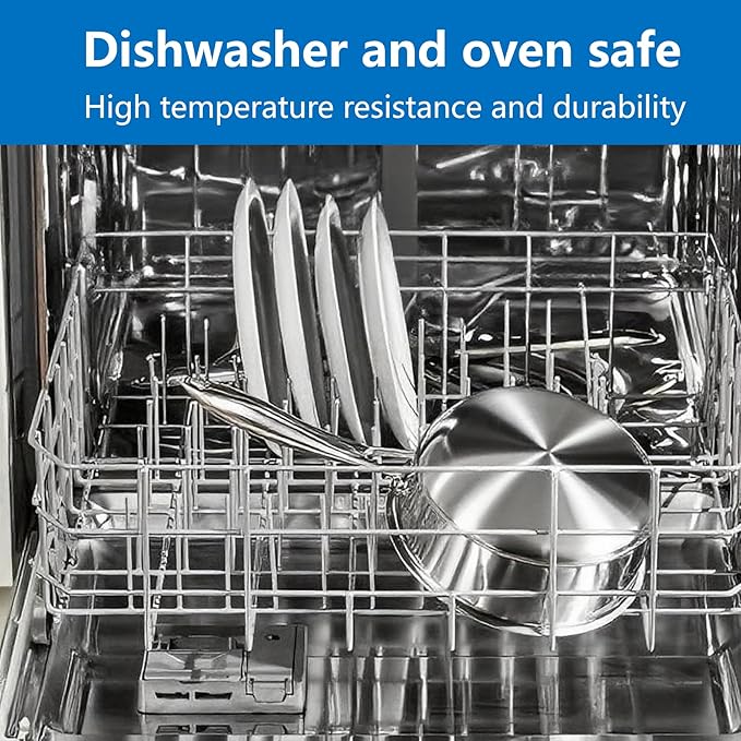 Stainless Steel Cookware Set 5-ply cookware8-Piece Pots and Pans Set 316L Professional Grade Oven and Broiler Safe to 650°F Dishwasher Safe Durable Induction Compatible Silver
