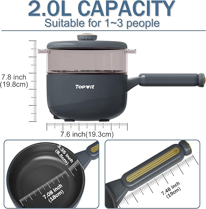 TOPWIT 1.2L Rice Cooker &amp Electric Cooker with Steamer