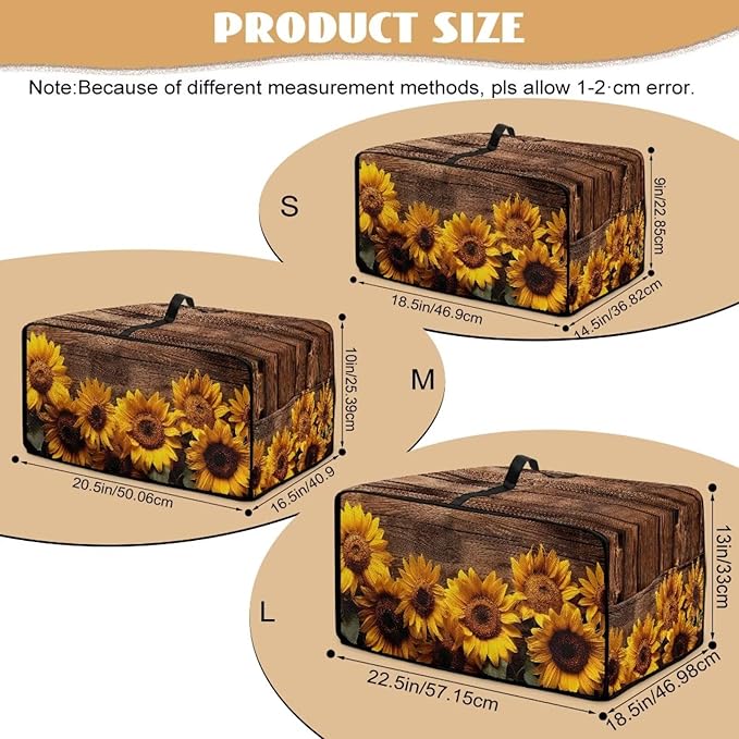 Doojoayie Sunflower Toaster Cover 6 Slice Kitchen Appliance Covers 19.7x16x 10 Small Appliance Dust Protector with Top Handle Easy to Storange