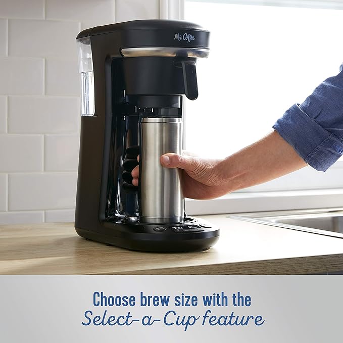 Mr. Coffee Coffee Maker Programmable Coffee Machine for Single Serve or Carafe Coffee 10 Cups Black
