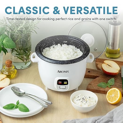 AROMA® 6-Cup (Cooked) / 1.5Qt. Bonded Granite® Rice &amp Grain Cooker ARC-863NG