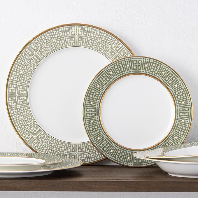 Noritake Infinity Green Gold 12-Piece Dinnereware Set Service for 4