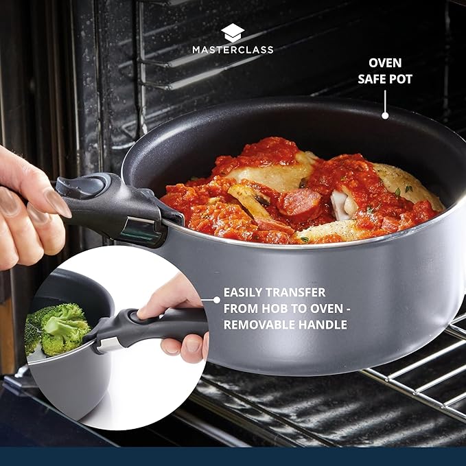 MasterClass Smart Space 3 Piece Non-Stick Induction Saucepan Set