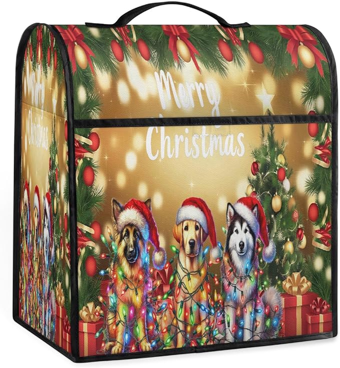 cfpolar Kitchen Aid Mixer Cover Compatible with 6-8 Quarts Christmas Ball Dog Stand Mixer Cover Kitchen Aid Mixers Accessories Appliance Organizer Bag Dust Covers with Zipper Pocket