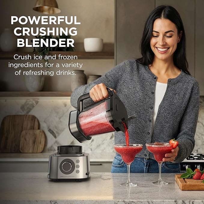 Ninja Blender &amp Food Processor Combo Foodi Power Blender System for Smoothies Bowls Spreads &amp Shakes 6 Functions 72-oz Pitcher To-Go Cups Silver SS401