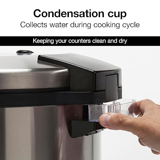 Proctor Silex Commercial 37540 Rice Cooker/Warmer 40 Cups Cooked Rice Capacity Nonstick Inner Pot Hinged Lid Stainless Steel Housing Conforms to NSF