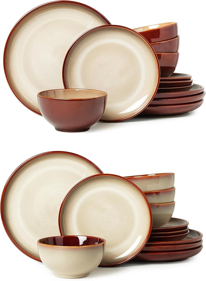 Dinnerware Sets for 8 Brown Yellow