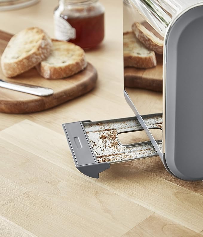 Swan Nordic Toaster 2 Slice with Extra Wide Slots for Bagels Waffles Breads Cancel Defrost and Bagel Function 6 Brown Settings Slate Grey (ST14610GRYN)